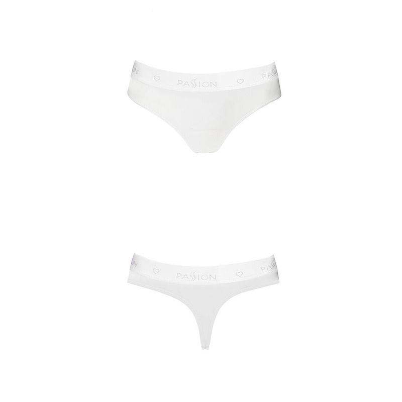 Трусики-бразиліана з бавовни Passion PS005 PANTIES M, white жива фотографія