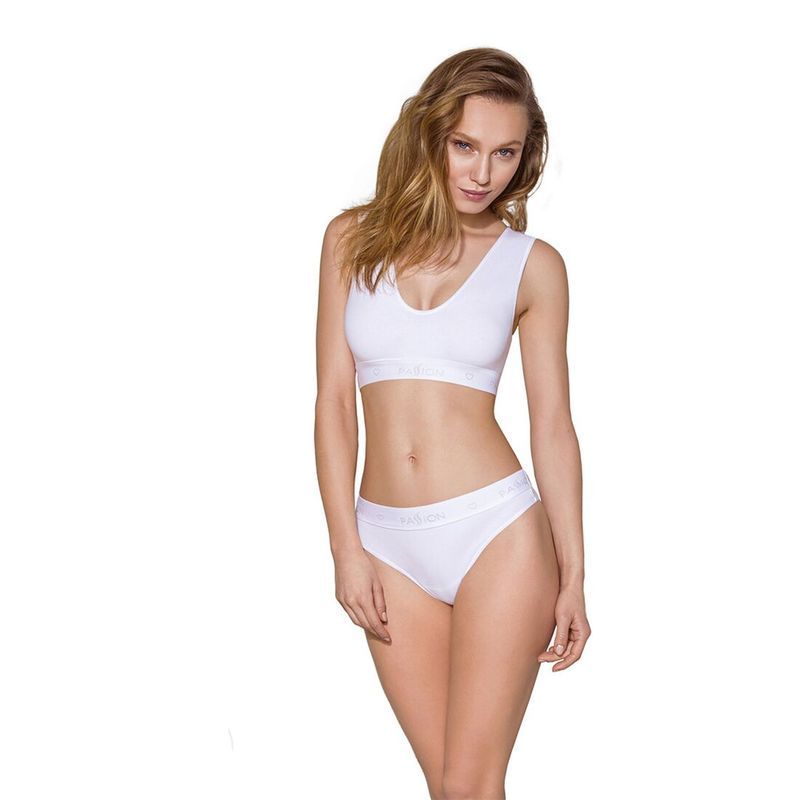 Трусики-бразиліана з бавовни Passion PS005 PANTIES M, white жива фотографія