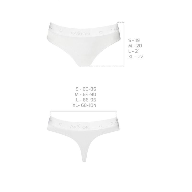 Трусики-бразиліана з бавовни Passion PS005 PANTIES M, white жива фотографія