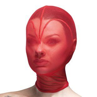 Маска серце сітка із повністю закритим обличчям Feral Feelings - Hearts Mask Red/Red жива фотографія