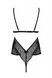 Боди Passion AMBERLY BODY 4XL/5XL black, ассиметричный крой, кружевной лиф, золотая нить