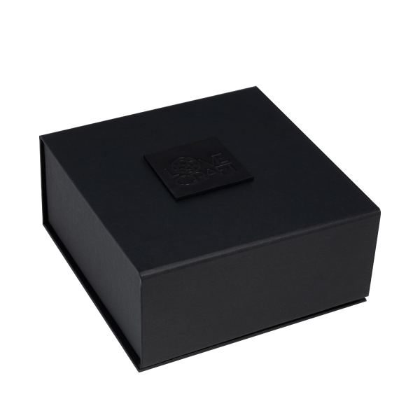 Преміум нашийник LOVECRAFT розмір S чорний, натуральна шкіра, в подарунковій упаковці жива фотографія