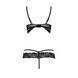 Комплект білизни Passion Exclusive SARIA SET OpenBra XXL/XXXL black, стрепи, відкритий ліф, стрінги