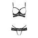Комплект білизни Passion Exclusive SARIA SET OpenBra XXL/XXXL black, стрепи, відкритий ліф, стрінги