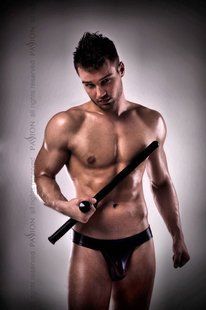 Мужские трусики под латекс Passion 008 THONG black L/XL реальная фотография