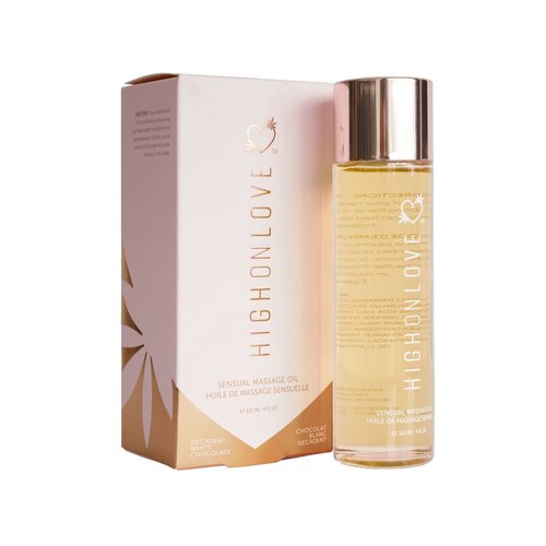 Розпродаж! Масажне масло HighOnLove Massage Oil - Decadent White Chocolate 120 мл (термін 06.2022) жива фотографія