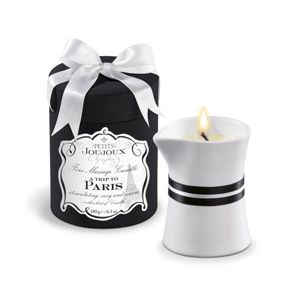 Масажна свічка Petits Joujoux - Paris - Vanilla and Sandalwood (190 г) розкішна упаковка жива фотографія