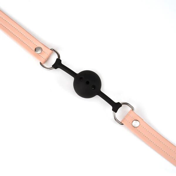 Воздухопроницаемый кляп Liebe Seele Dark Candy Pink Ball Gag, силиконовый шарик, диаметр 4,3 см реальная фотография