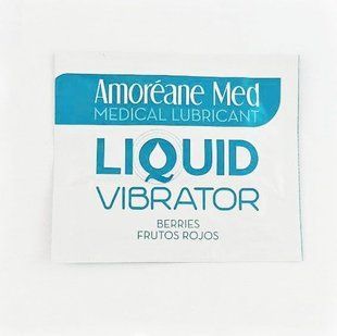 Пробник лубриканта с эффектом вибрации Amoreane Med Liquid Vibrator Berries (2 мл) реальная фотография