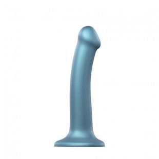 Насадка для страпона Strap-On-Me Mono Density Dildo Blue M, диам. 3,3см, однослойный силикон, гибкий реальная фотография