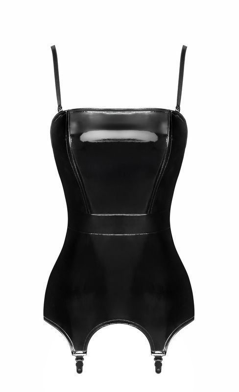 Корсет с подвязками для чулок Noir Handmade F381 Dominae Venom PVC corset-belt 3XL реальная фотография