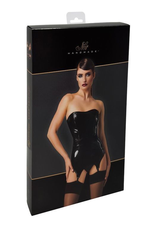 Корсет с подвязками для чулок Noir Handmade F381 Dominae Venom PVC corset-belt 3XL реальная фотография