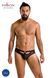 Мужские слипы с вырезами Passion 041 SLIP JOE S/M Black, экокожа, открытые ягодицы