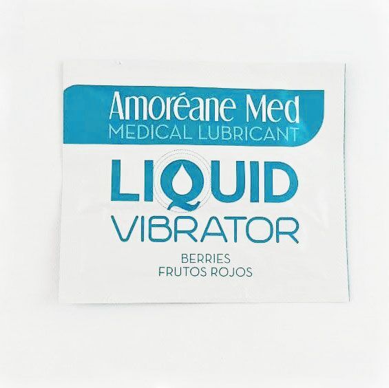 Пробник лубриканта с эффектом вибрации Amoreane Med Liquid Vibrator Berries (2 мл) реальная фотография