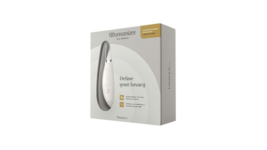 Вакуумний кліторальний стимулятор Womanizer Premium 2 - Grey, функції Autopilot та Smart Silence жива фотографія