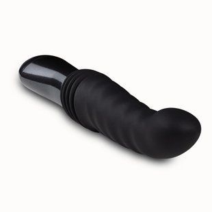 Пульсатор Blush Temptasia &ndash; Lazarus Thrusting Dildo &ndash; Black, ребристий стовбур, 3 швидкості жива фотографія