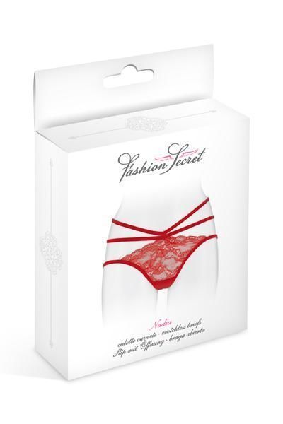 Трусики с открытой попкой Fashion Secret Nadia Red реальная фотография