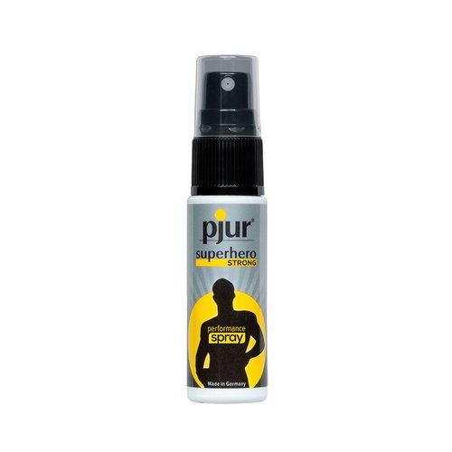 Пролонгирующий спрей pjur Superhero Strong Spray 20 ml, с экстрактом имбиря, впитывается в кожу реальная фотография