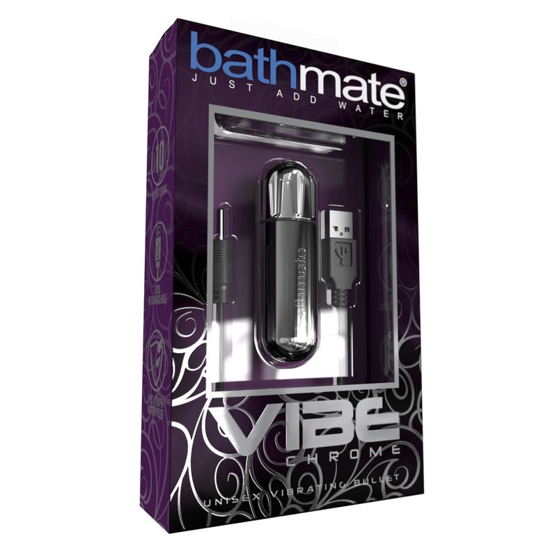 Вибропуля Bathmate Vibe Bullet Chrome, глубокая мощная вибрация реальная фотография