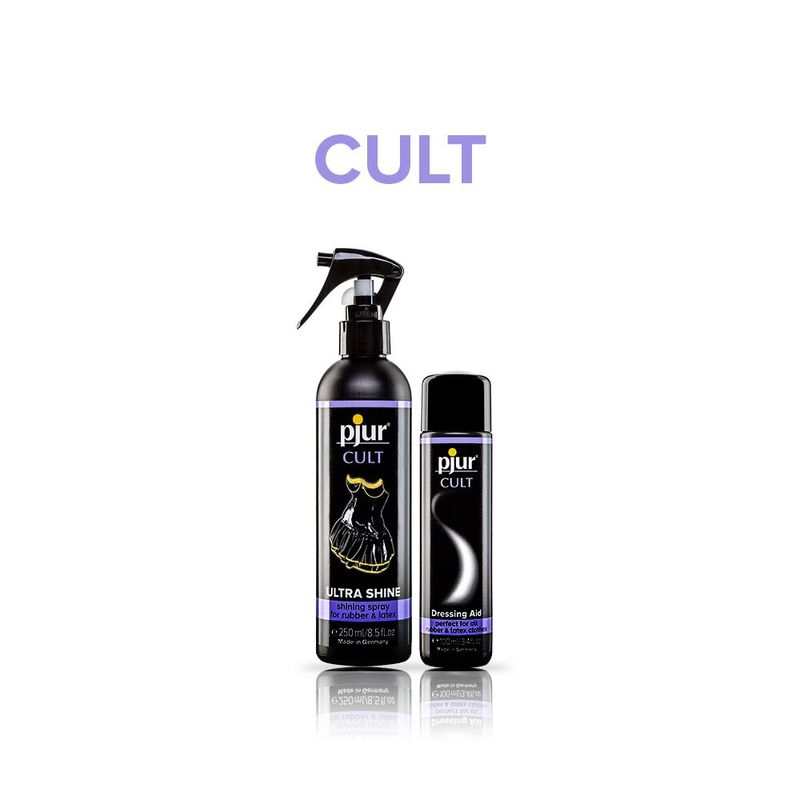 Спрей для догляду за одягом із гуми та латексу pjur Cult Ultra Shine 250 мл, надає блиску жива фотографія