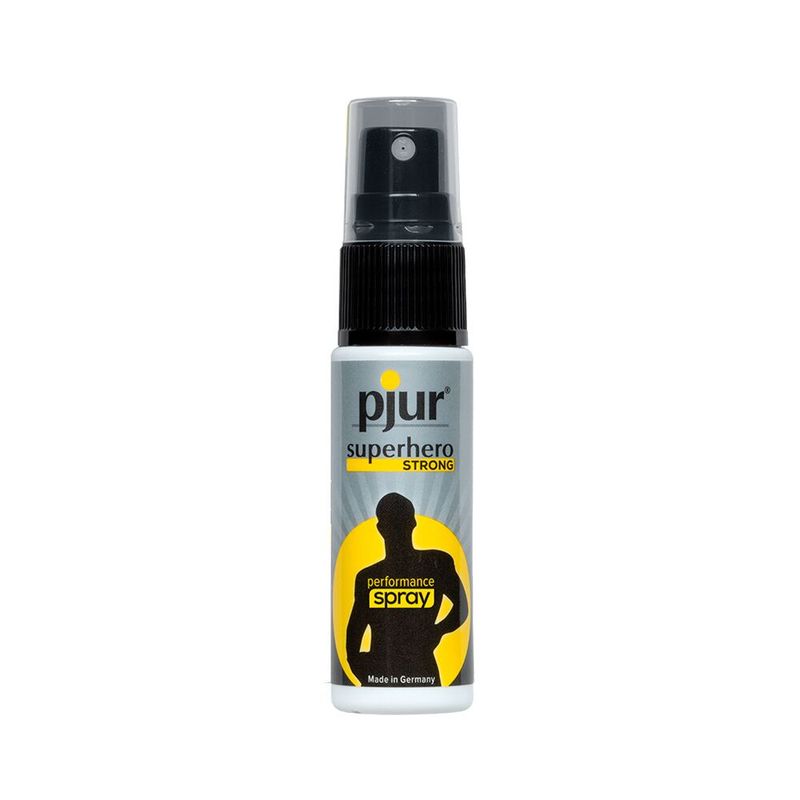 Пролонгирующий спрей pjur Superhero Strong Spray 20 ml, с экстрактом имбиря, впитывается в кожу реальная фотография