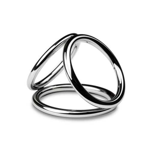 Тройное эрекционное кольцо Sinner Gear Unbendable — Triad Chamber Metal Cock and Ball Ring — Medium реальная фотография