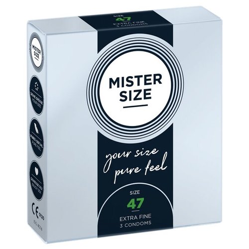 Презервативы Mister Size - pure feel - 47 (3 condoms), толщина 0,05 мм реальная фотография