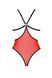 Напівпрозоре боді з мереживом Passion PEONIA BODY L/XL red