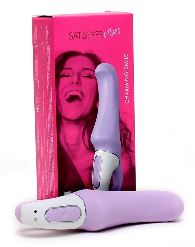 Мощный вибратор Satisfyer Vibes Charming Smile с гибким стволом, литой силикон, 12 режимов работы реальная фотография