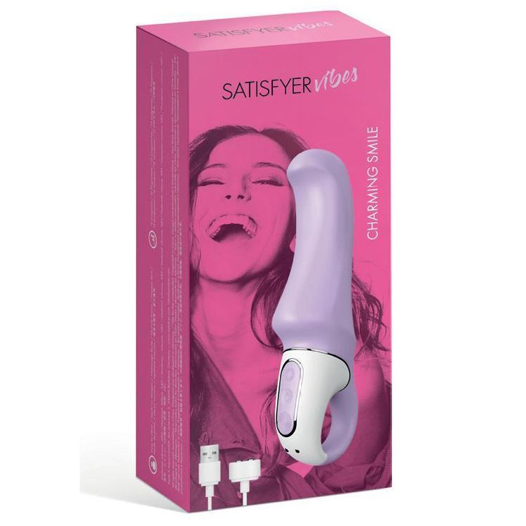 Мощный вибратор Satisfyer Vibes Charming Smile с гибким стволом, литой силикон, 12 режимов работы реальная фотография