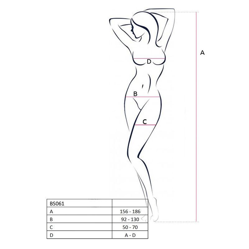 Бодистокинг Passion BS061 white, комбинезон, имитация чулок реальная фотография