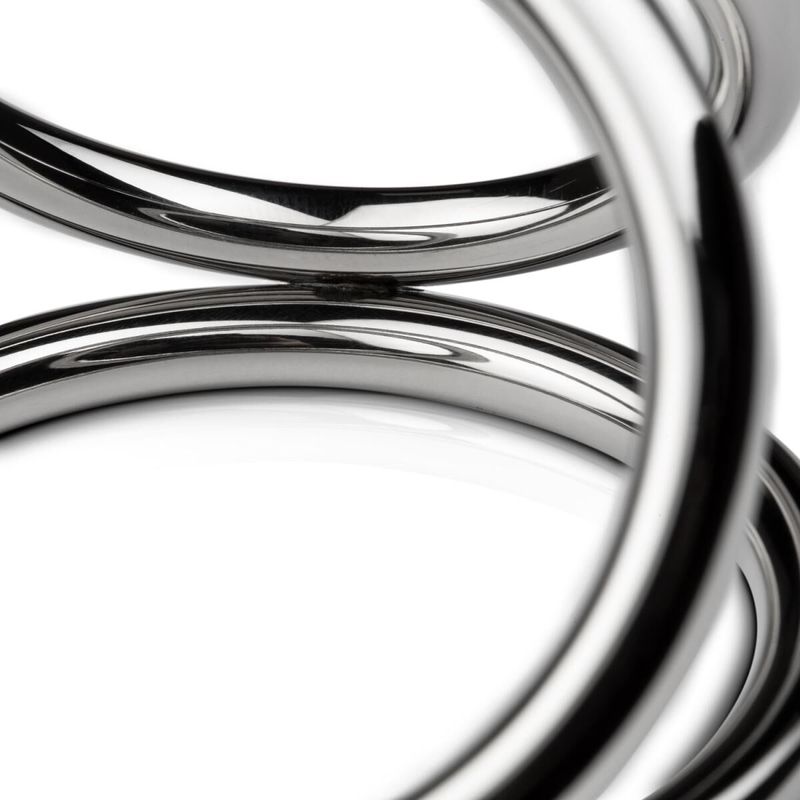 Тройное эрекционное кольцо Sinner Gear Unbendable — Triad Chamber Metal Cock and Ball Ring — Medium реальная фотография