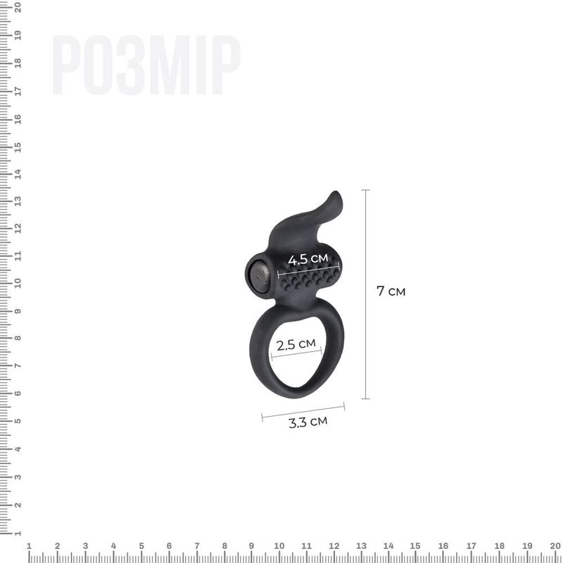Эрекционное виброкольцо Adrien Lastic Lingus Black с язычком и щеточкой для стимуляции клитора реальная фотография
