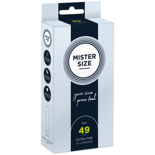 Презервативи Mister Size - pure feel - 49 (10 condoms), товщина 0,05 мм жива фотографія