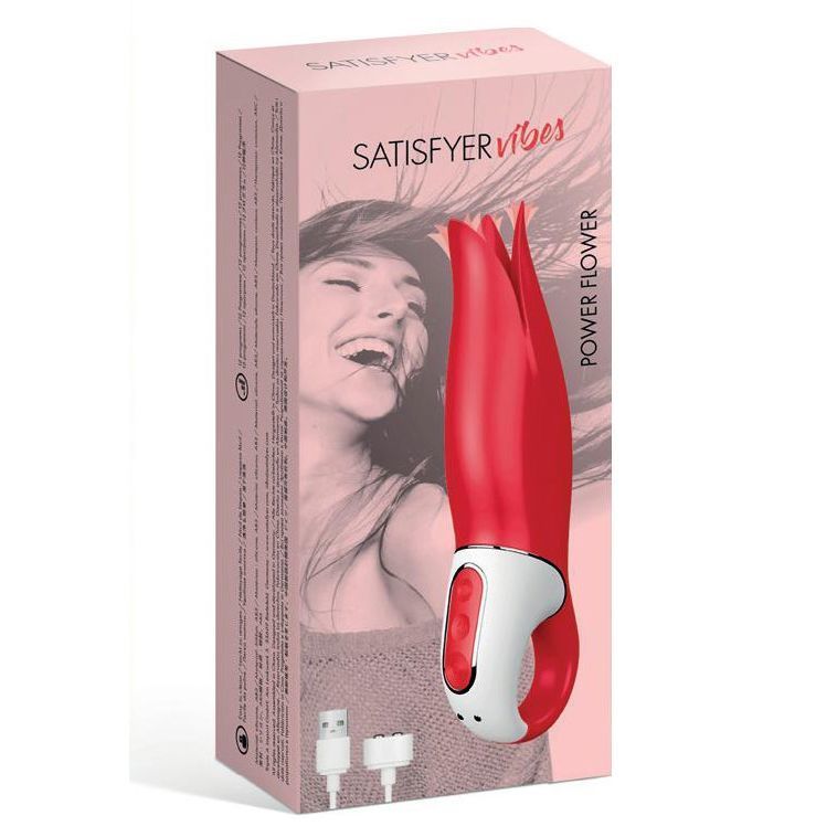 Мощный вибратор Satisfyer Vibes Power Flower с нежными трепещущими лепестками, 12 режимов работы реальная фотография