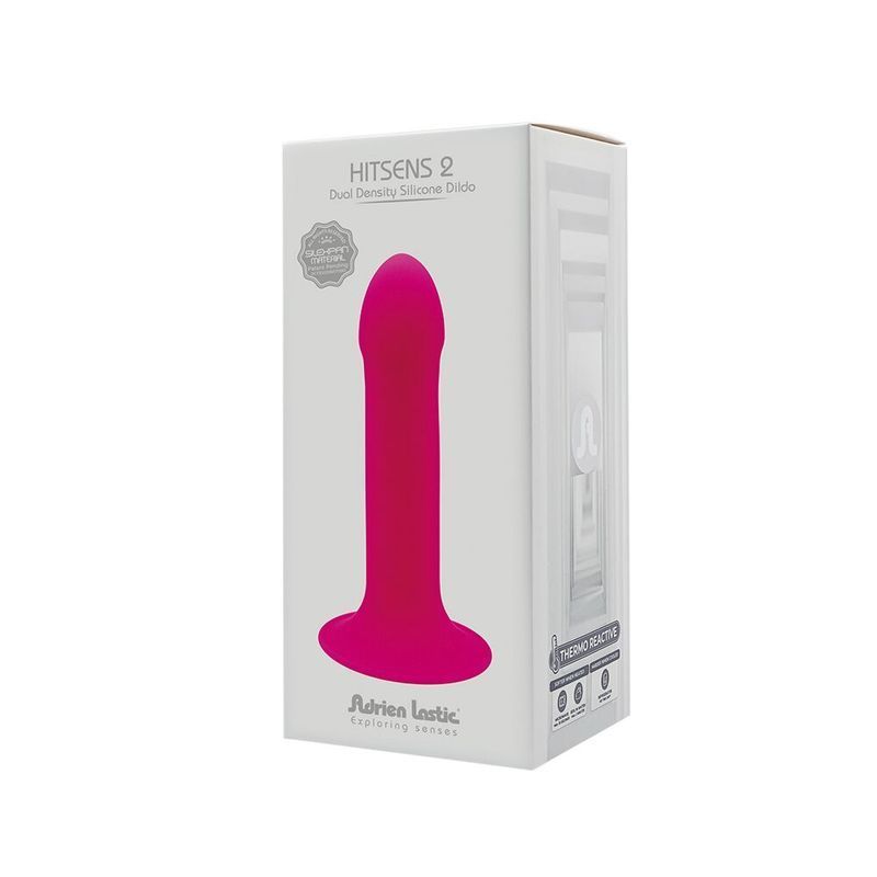 Дилдо с присоской Adrien Lastic Hitsens 2 Pink, отлично для страпона, макс. диам. 4см, длина 16,7см реальная фотография