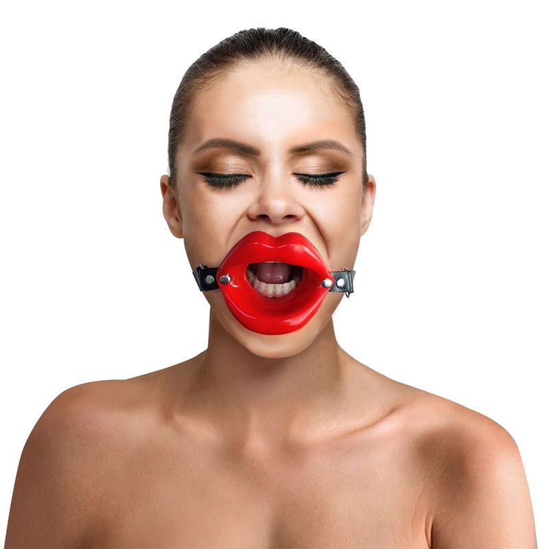 Кляп расширитель в форме губ Art of Sex - Gag Lips, натуральная кожа реальная фотография
