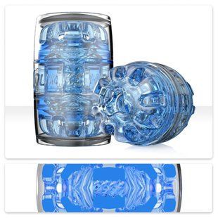 Мастурбатор Fleshlight Quickshot Turbo Blue Ice, компактний, чудово для пар і мінету жива фотографія