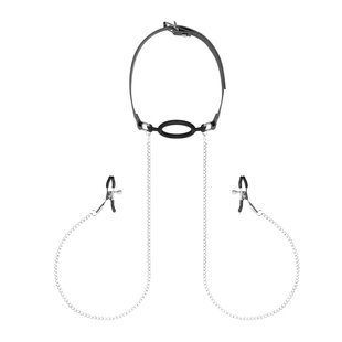 Затискачі з кляпом для сосків Bedroom Fantasies: Nipple Clamps & Silicone Gag Ring жива фотографія