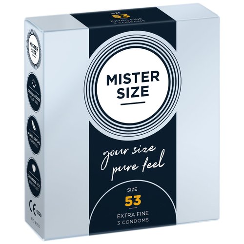 Презервативи Mister Size - pure feel - 53 (3 condoms), товщина 0,05 мм жива фотографія