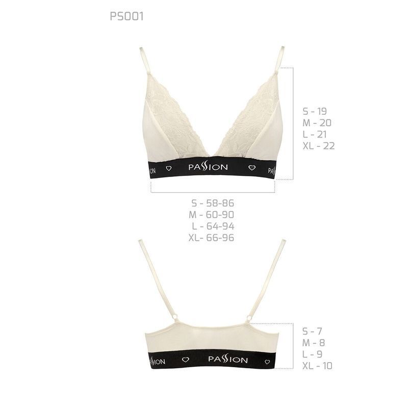 Эластичный топ с кружевом Passion PS001 TOP M, ecru реальная фотография