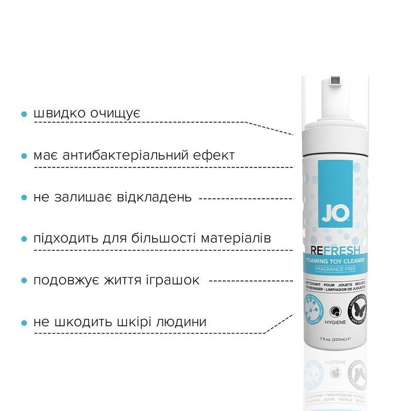 М&rsquo;яка пінка для очищення іграшок JO REFRESH (207 мл) дезінфікує, проникає глибоко