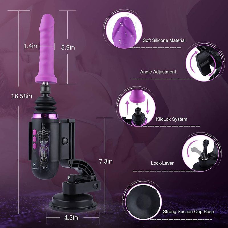 Міні секс-машина Hismith Mini Capsule Sex-Machine with Strong Suction Cup, потужна, перезаряджувана жива фотографія