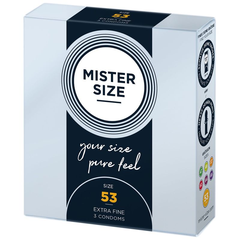 Презервативи Mister Size - pure feel - 53 (3 condoms), товщина 0,05 мм жива фотографія