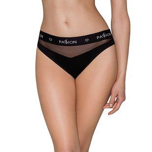 Трусики з прозорою вставкою Passion PS006 PANTIES L, black жива фотографія