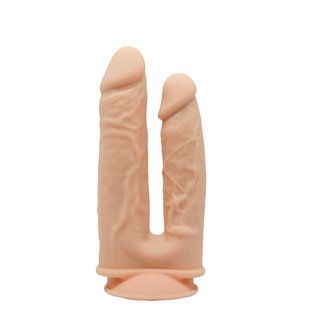 Фаллоимитатор двойной SilexD Double Gusto Flesh (Model 1 size 8" & 7"), двухслойный, силикон + Silexd реальная фотография