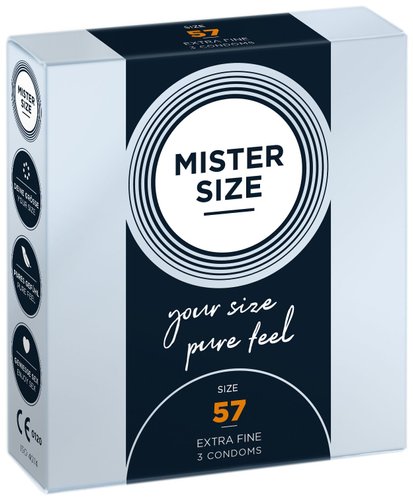 Презервативы Mister Size - pure feel - 57 (3 condoms), толщина 0,05 мм реальная фотография