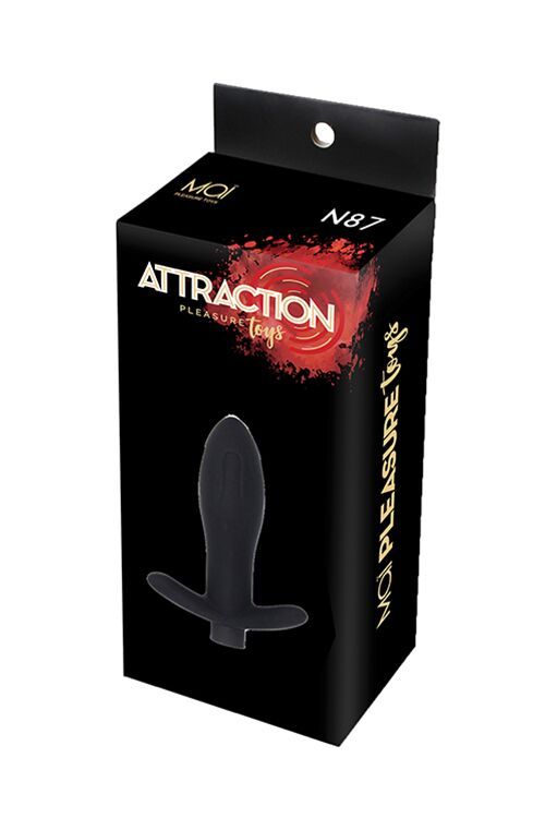 Анальная пробка с вибрацией MAI Attraction Toys №87 Black перезаряжаемая, длина 11см, диаметр 3,5см реальная фотография
