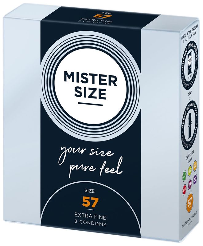 Презервативы Mister Size - pure feel - 57 (3 condoms), толщина 0,05 мм реальная фотография