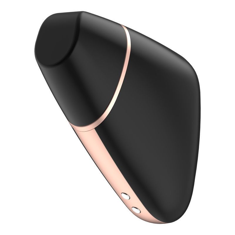 Вакуумний кліторальний стимулятор Satisfyer Love Triangle Black з керуванням через інтернет жива фотографія